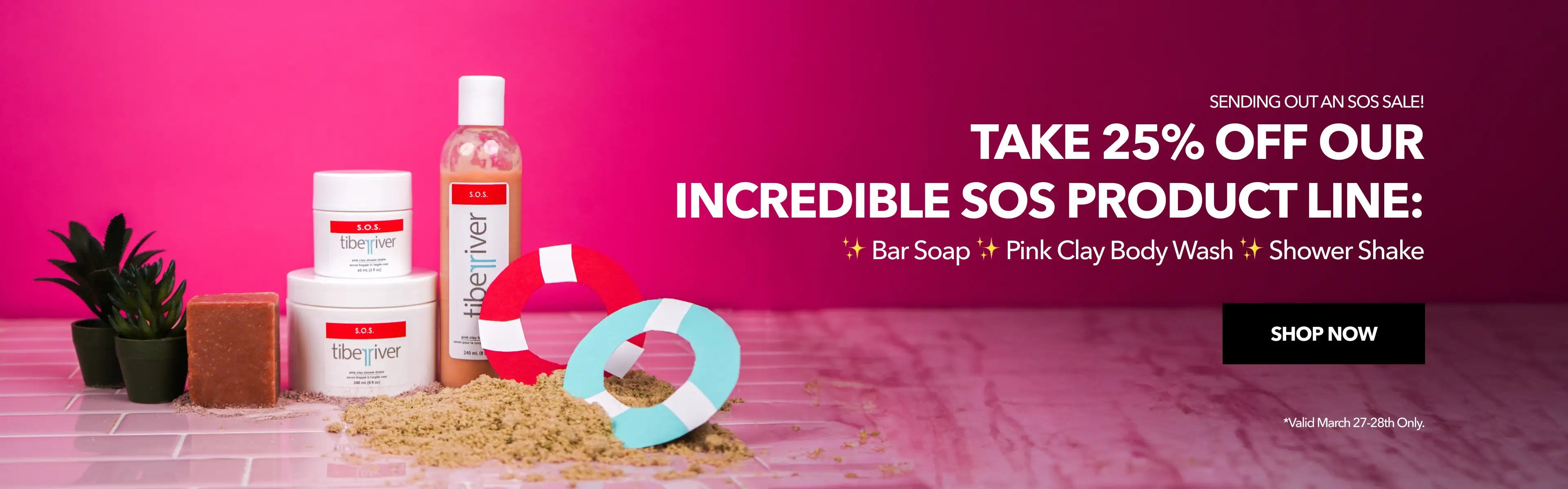 25% OFF SOS Products: Bar Soap, Body Wash, Shower Shake